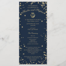 Nautical Anchor Starry Sky Navy Blue und Gold