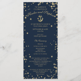 Nautical Anchor Starry Sky Navy Blue und Gold Programm