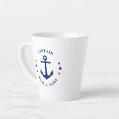 Nautical Anchor Stars Captain Boat Name 2 Seite Milchtasse (Linke Ecke)
