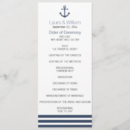 Nautical Anchor & Striped Wedding Program Programm