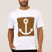 Nautical Anchor Symbol Brown Marina Sign T-Shirt (Vorderseite)
