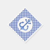 Nautical Anchor Theme - Neapel für Kariertes Navy- Serviette (Ecke)
