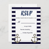 Nautical Anchor UAWG Wedding Card Einladungspostkarte (Vorne/Hinten)