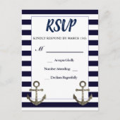 Nautical Anchor UAWG Wedding Card Einladungspostkarte (Vorderseite)