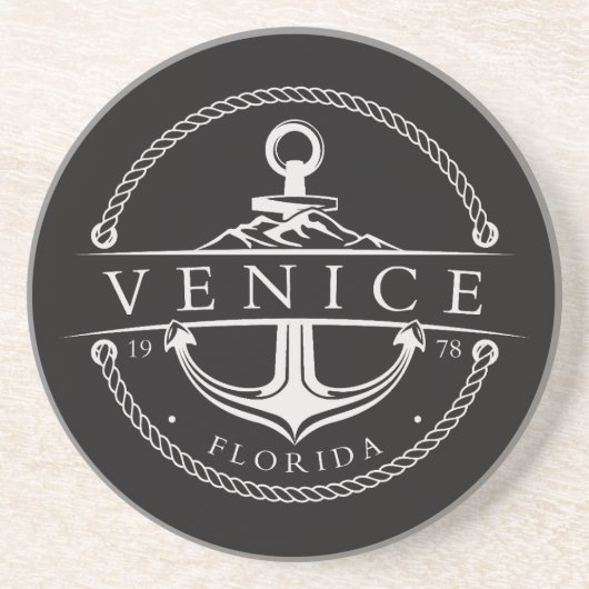 Nautical Anchor Venice Florida 1978 Getränkeuntersetzer (Vorne)