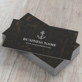 Nautical Anchor Vintag Grunge Dark Visitenkarte