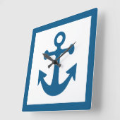 Nautical Anchor wall clock Quadratische Wanduhr (Winkel)