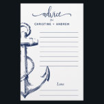 Nautical Anchor Wedding Advance<br><div class="desc">Erlauben Sie Ihren Gästen,  Ratschläge auszufüllen,  um Ihnen etwas Weisheit zu geben,  die in Ihre Ehe geht.</div>