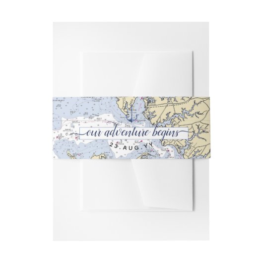 #Nautical Anchor #Wedding Annapolis Maryland Einladungsbanderole (Vorderseite Beispiel)