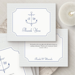 Nautical Anchor Wedding Dankeschön Card Dankeskarte