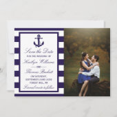 Nautical Anchor Wedding Foto Save the Date (Vorderseite)