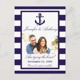 Nautical Anchor Wedding Foto Save the Date Ankündigungspostkarte