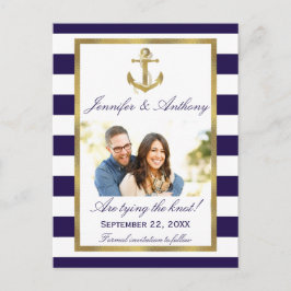 Nautical Anchor Wedding Foto Save the Date Ankündigungspostkarte