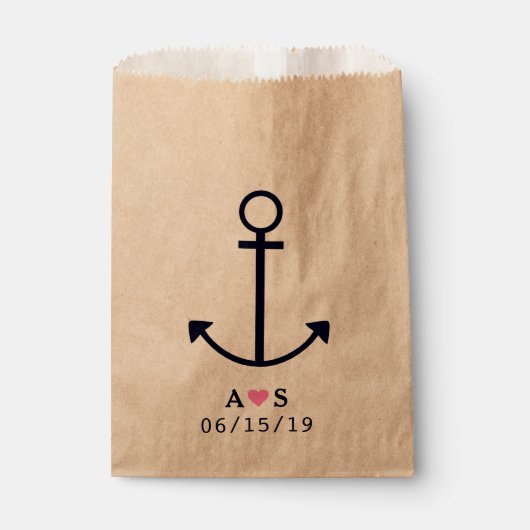 Nautical Anchor Wedding Fvor Bags personalisiert Geschenktütchen (Vorderseite)