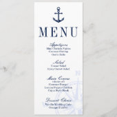Nautical Anchor Wedding Menu Menükarte (Vorderseite)