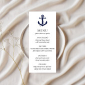 Nautical Anchor Wedding Menu Menükarte