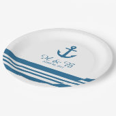 Nautical Anchor Wedding Paper Teller (Schrägansicht)