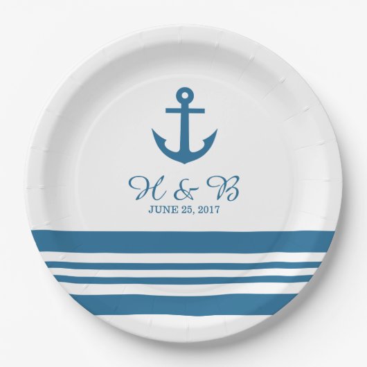 Nautical Anchor Wedding Paper Teller (Vorderseite)