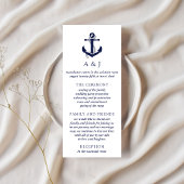 Nautical Anchor Wedding Program Card Dankeskarte