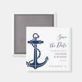 Nautical Anchor Wedding Save the Date Magnet (Vorderseite/Rückseite)