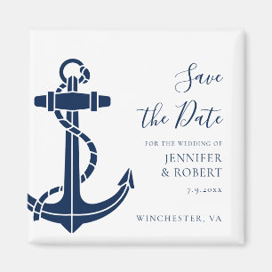 Nautical Anchor Wedding Save the Date Magnet