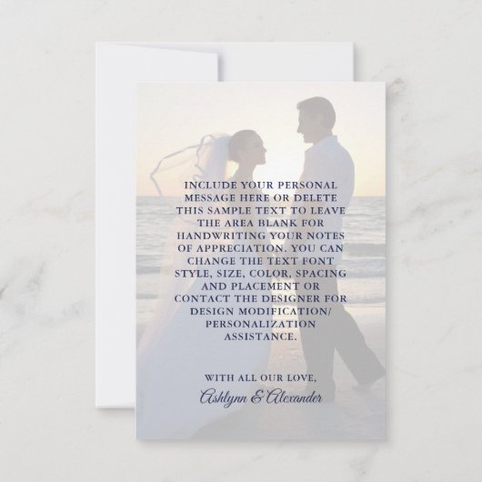 Nautical Anchor Wedding Script Danke Ihnen 2 Foto (Rückseite)