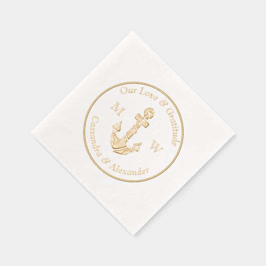 Nautical Anchor Wedding Servietten Mit Folie (Rechts)