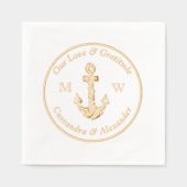 Nautical Anchor Wedding Servietten Mit Folie (Vorderseite)