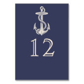 Nautical Anchor Wedding Tischnummer Card (Vorderseite)