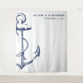 Nautical Anchor Wedding White Wandteppich (Vorderseite)