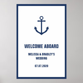 Nautical Anchor Wedding Willkommensschild 32x48 Poster