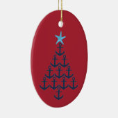 Nautical Anchor Weihnachtsbaum Keramik Ornament (Rechts)