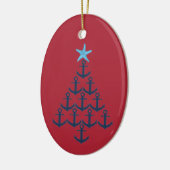 Nautical Anchor Weihnachtsbaum Keramik Ornament (Links)