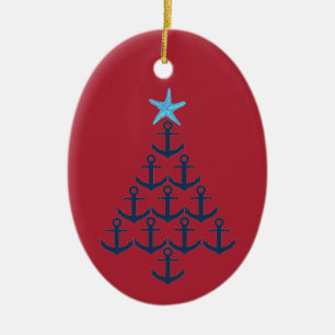 Nautical Anchor Weihnachtsbaum Keramik Ornament