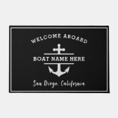 Nautical Anchor Welcome Aboard Personalized Fußmatte (Vorderseite)