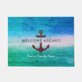 Nautical Anchor WELCOME ABOARD Tropical Beach Boot Fußmatte (Vorderseite)