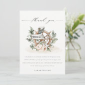 Nautical Anchor Wheel Leafy Floral Brautparty Dankeskarte (Stehend Vorderseite)