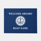 Nautical Anchor Wheel Willkommen auf dem Schiff Na Fußmatte (Vorderseite)