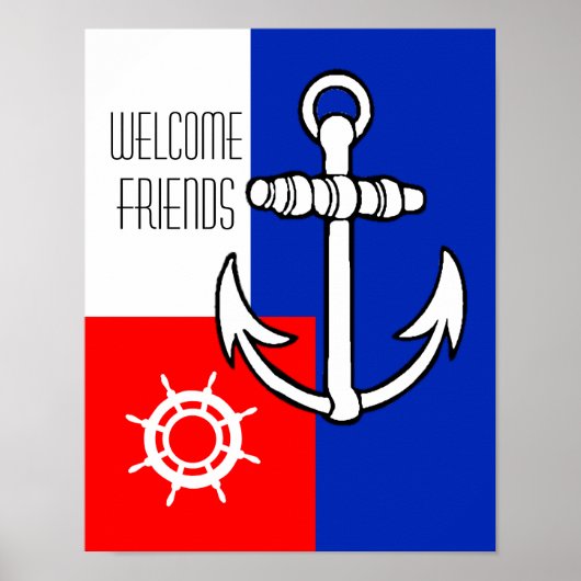 Nautical Anchor - Willkommen bei Freunden Poster (Vorne)