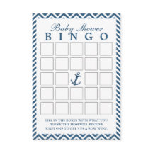 Nautical Anchor Zigzag Baby Duschkabine Bingo Kart