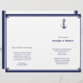 Nautical Anchor zum Hochzeitsprogramm der Marine (Vorne/Hinten)