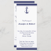 Nautical Anchor zum Hochzeitsprogramm der Marine Programm (Vorne/Hinten)