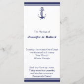 Nautical Anchor zum Hochzeitsprogramm der Marine Programm (Vorderseite)