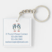 Nautical Anchors and Stripes Flip Fops Schlüsselanhänger (Rückseite)