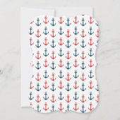Nautical Anchors Away Boys Baby Dusche Einladung (Rückseite)
