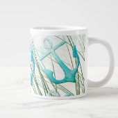 Nautical Anchors Beach Ocean Seaside Coasteme Them Jumbo-Tasse (Rechts)