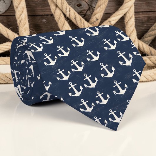 Nautical Anchors Custom Necktie Krawatte