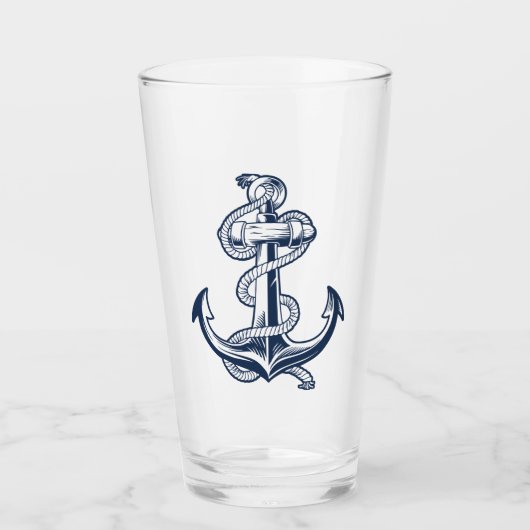 Nautical-Anker-Pintglas Glas (Vorderseite)