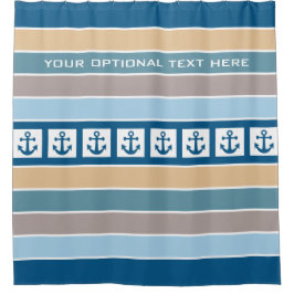 Nautical Anker & Stripes Duschvorhang