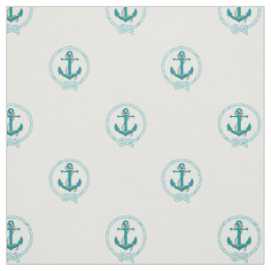 Nautical Aqua Anker/Aqua-Seemann-Knoten Stoff